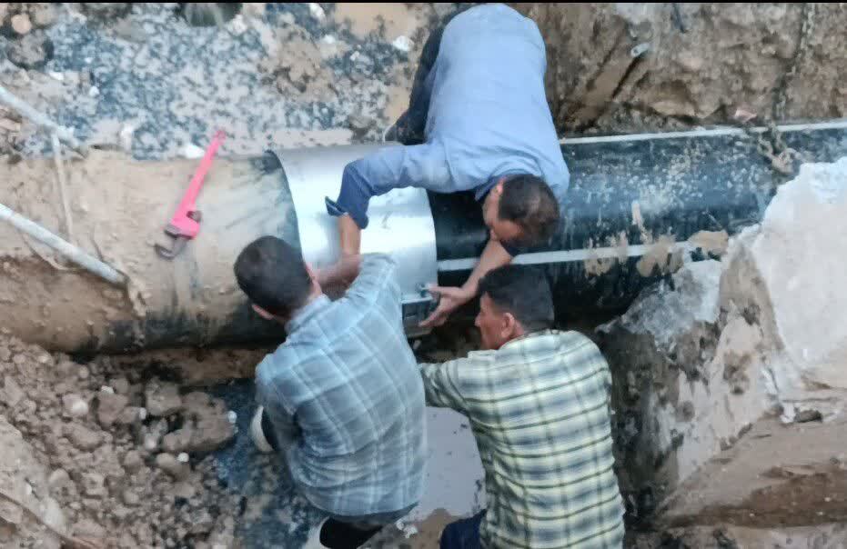 شکستگی خط انتقال آب شرب گتوند برطرف شد