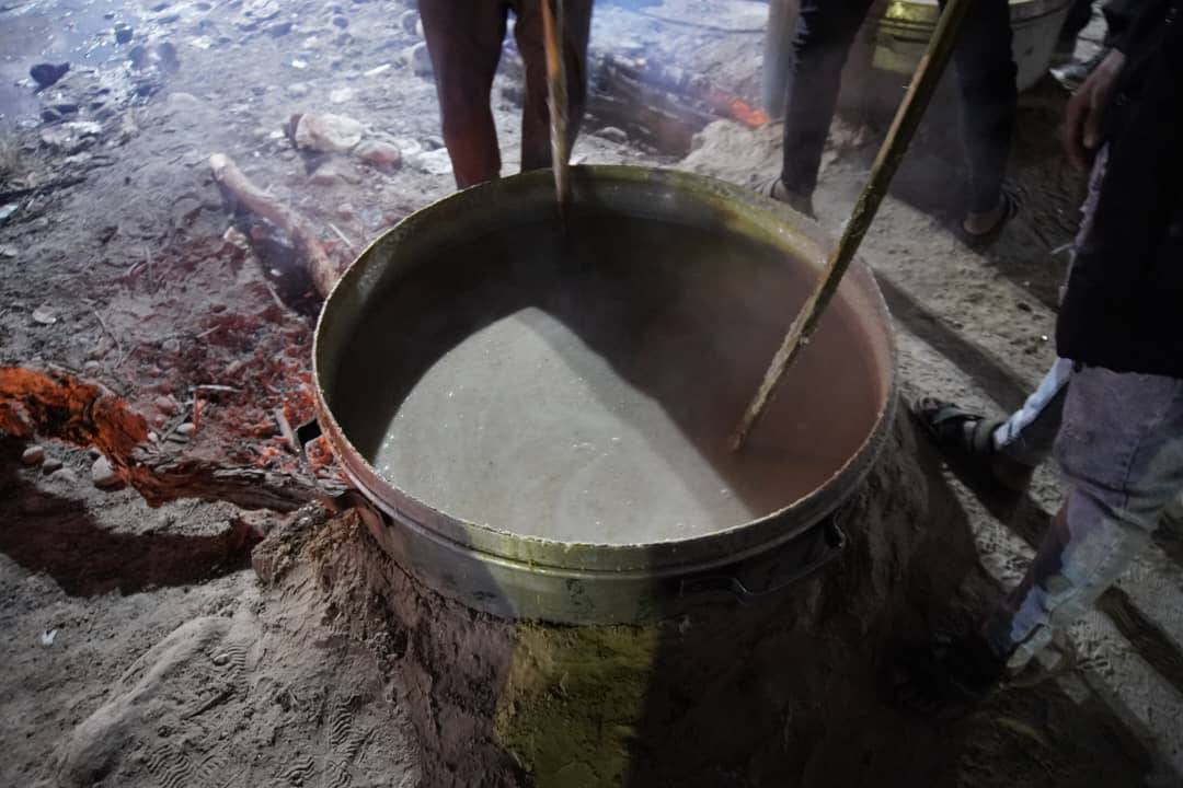 پخت حلیم نذری در روستای سید سلیمان
