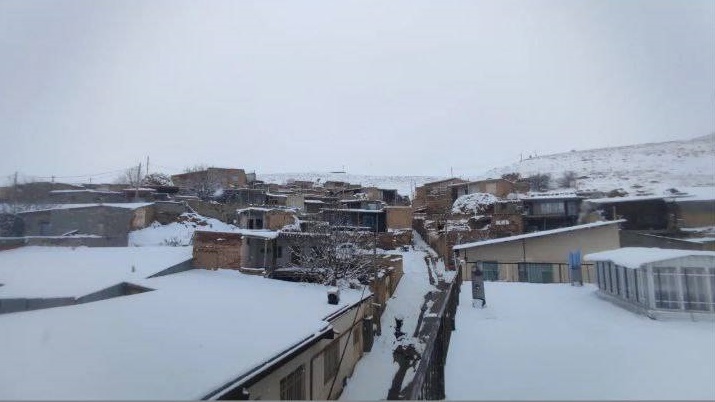 بارش برف در یک روز زمستانی