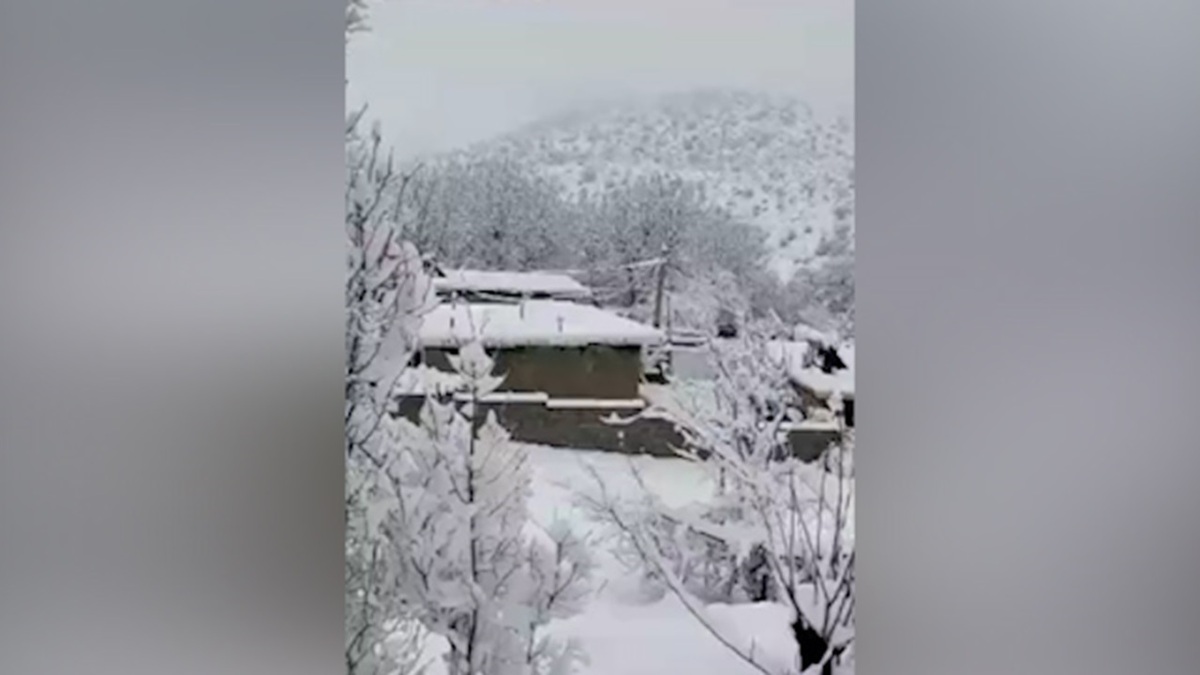 برف، عجب‌شیر آذربایجان‌شرقی را در آغوش گرفت + فیلم