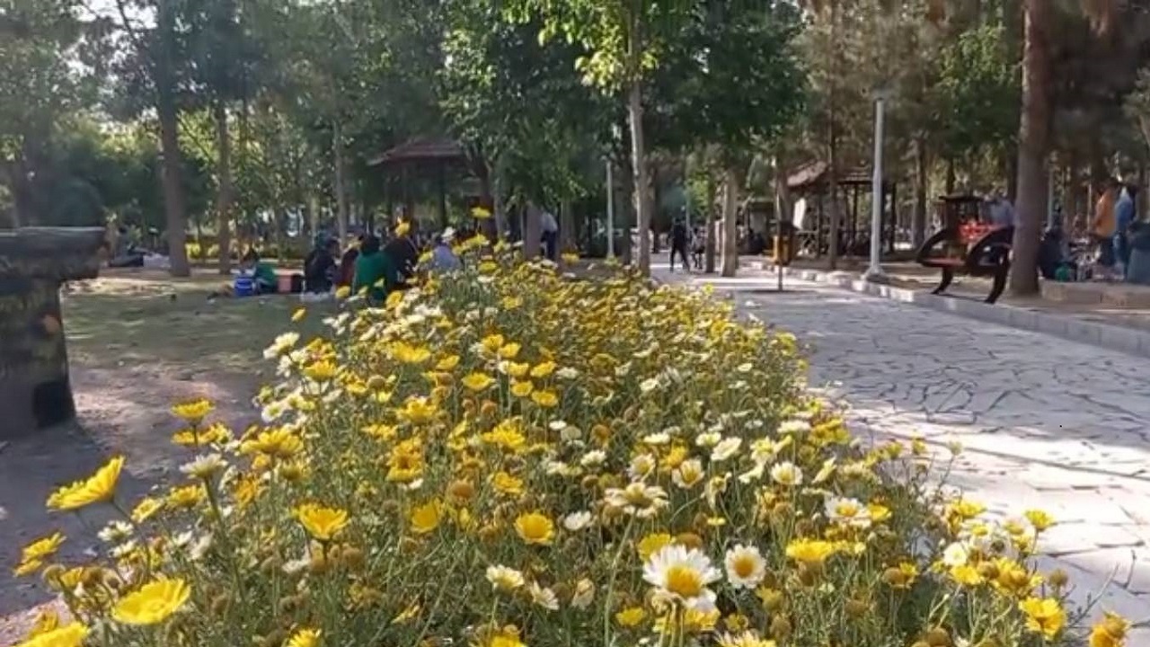 فیلمی از حال و هوای گردشگران بوستان علوی قم در یک روز بهاری