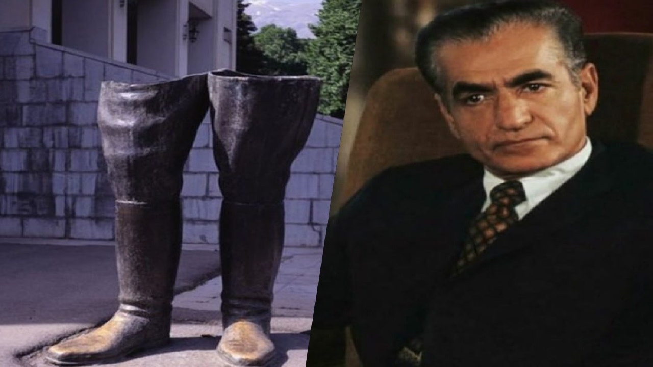 تمسخر چکمه‌های پدرِ شاه، توسط آیت‌الله خمینی!
