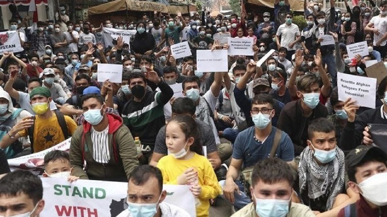 اعتراض پناهجویان افغانستانی در اندونزی
