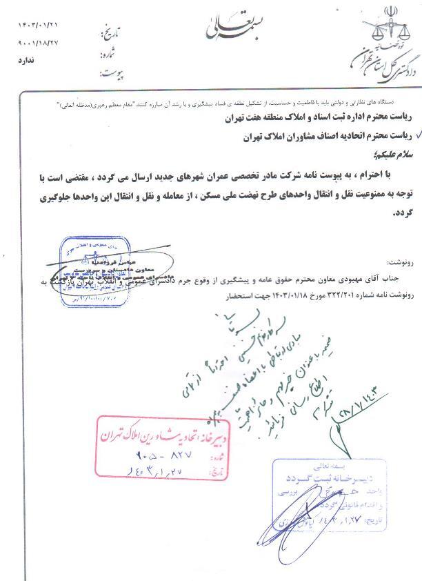 تمامی نقل وانتقالات امتیازهای نهضت ملی مسکن ممنوع است