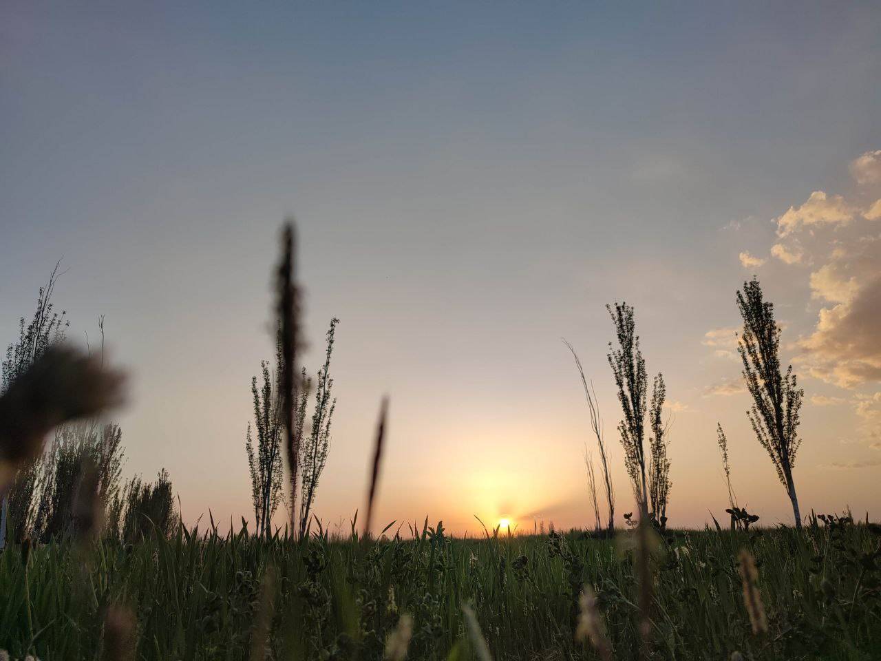 منظره غروب آفتاب در چهاربرج