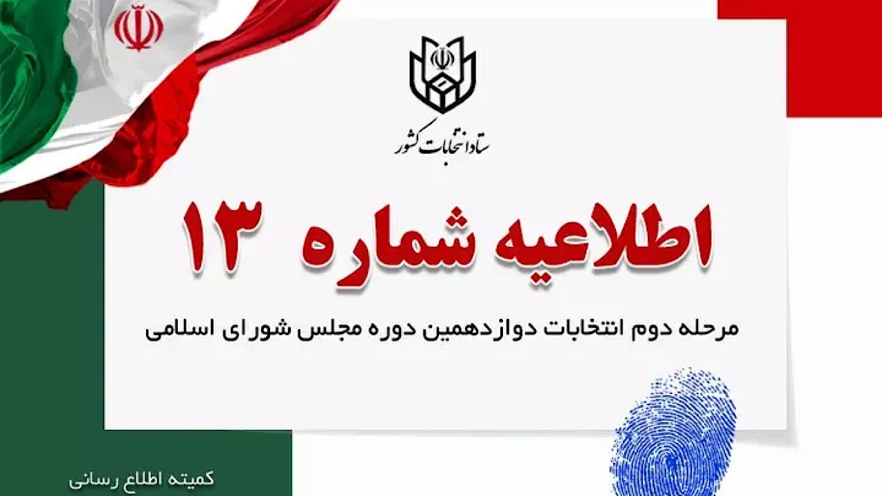 اطلاعیه شماره ۱۳ ستاد انتخابات کشور/ ثبت کامل مشخصات نامزد‌ها