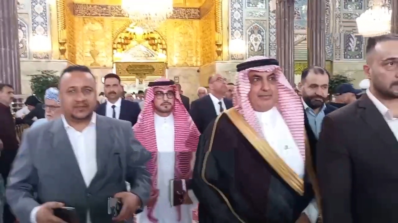 بازدید سفیر عربستان در عراق از کربلا + فیلم
