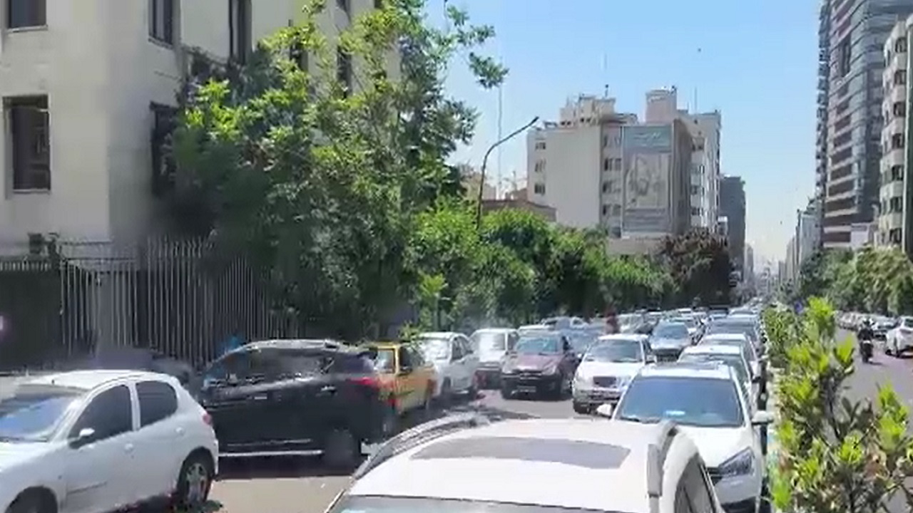 شیوه عجیب پارک خودرو‌ها در خیابان وزرا تهران + فیلم