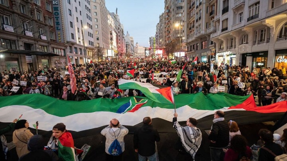 حرکت جالب حامیان فلسطین در اسپانیا+ فیلم