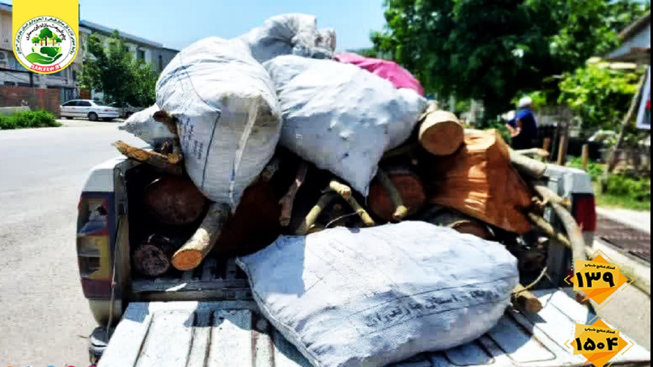 کشف و ضبط محمولات قاچاق جنگلی در شهرستان گلوگاه
