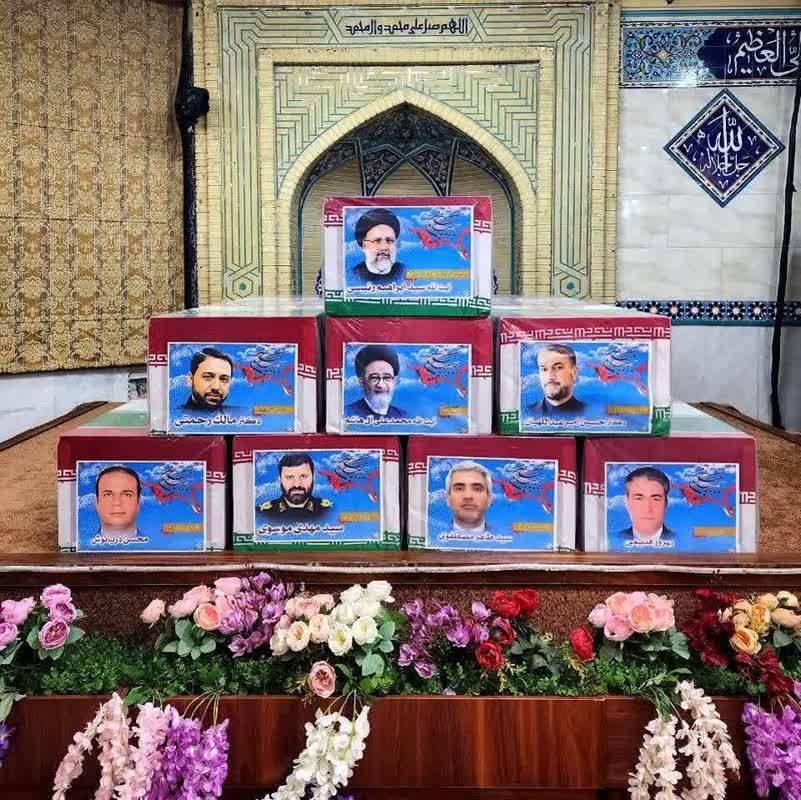 تصاویری از  پیکرهای شهید رئیسی و همراهان