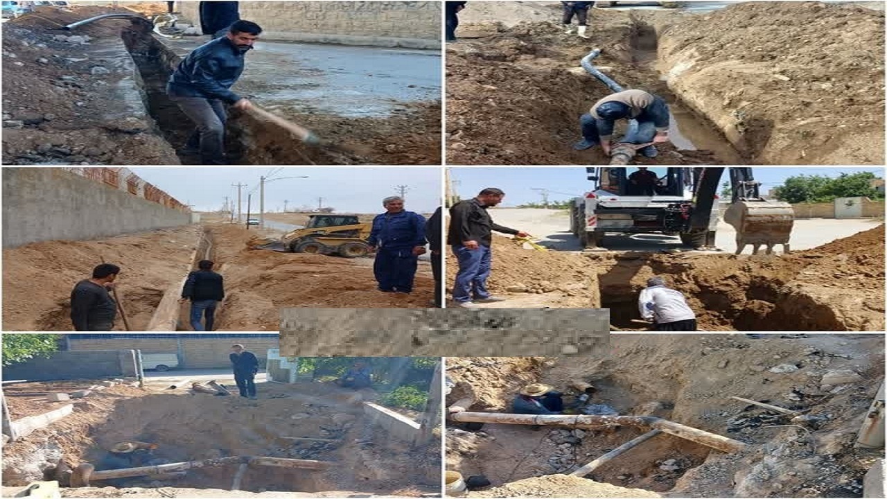 اصلاح خط لوله آب شرب در روستای شوراب صغیر