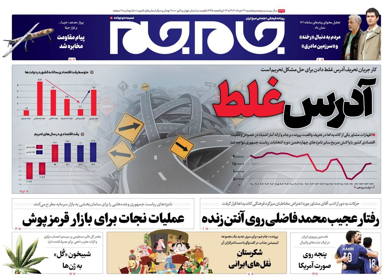 صفحه نخست روزنامه&zwnj;ها - پنج&zwnj;شنبه ۳۱ خرداد