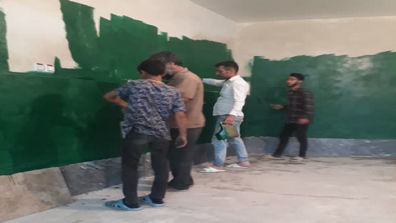 آماده سازی مسجد روستای شیرداری برای عزاداری ماه محرم + تصاویر