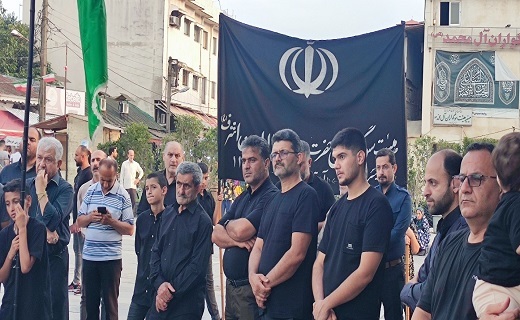 آیین علم بندی عزای حسینی در آستانه اشرفیه