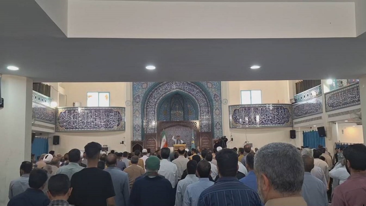 حمایت از مردم مظلوم فلسطین در نماز جمعه خرمشهر + فیلم