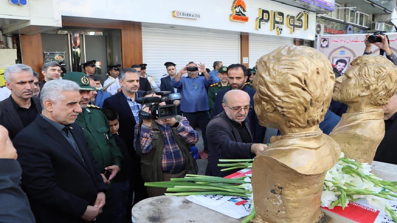 گلباران محل شهادت شهیدان انصاری و نورانی در رشت