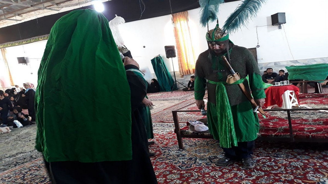 برپایی آیین تعزیه‌ خوانی در روستای راهجرد قم+فیلم