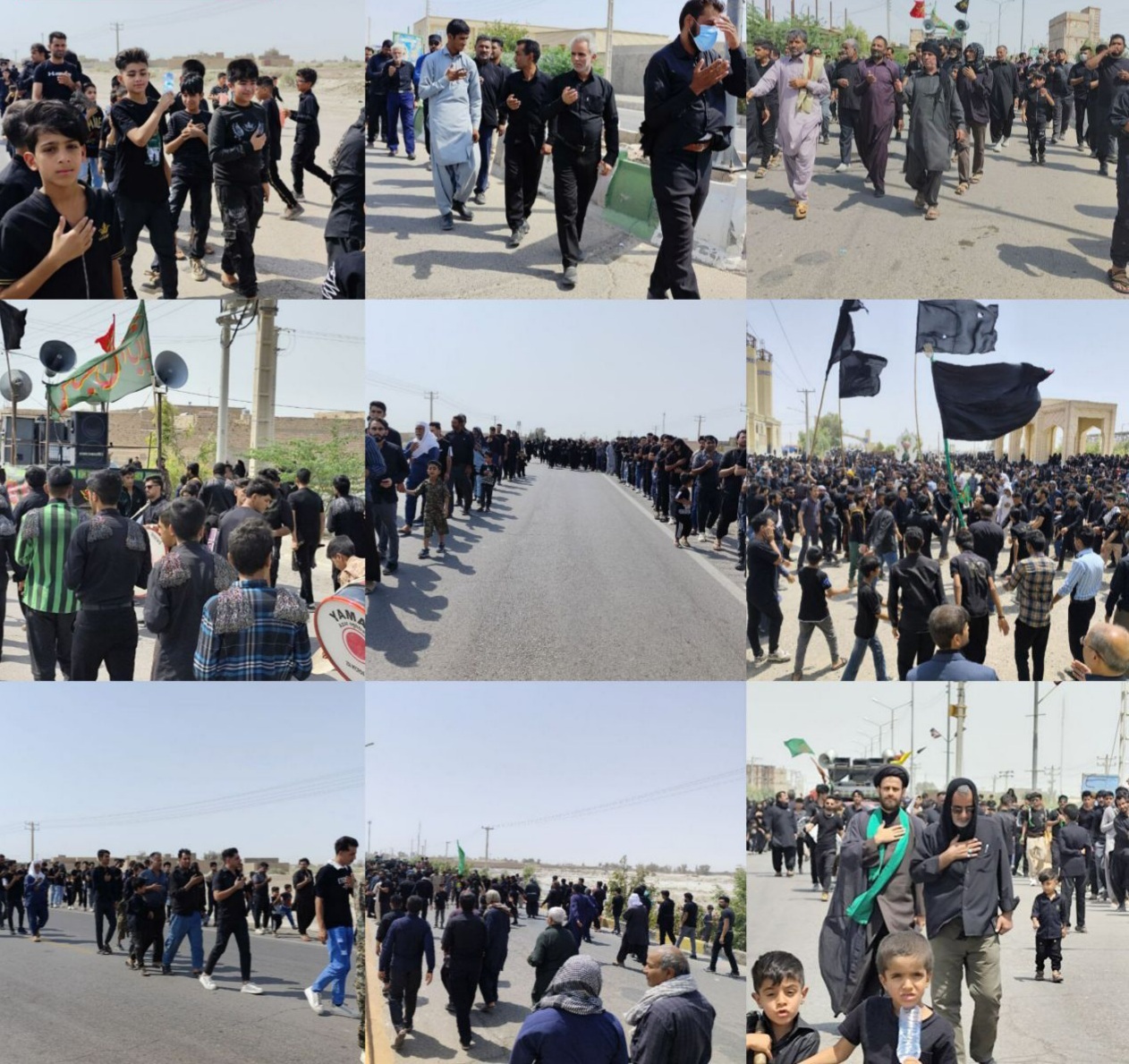 لبیک یا حسین در روز عاشورا در سیستان وبلوچستان طنین انداز شد/اقامه نماز ظهر عاشورا +فیلم و تصاویر