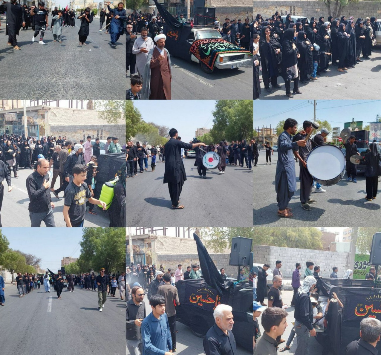 لبیک یا حسین در روز عاشورا در سیستان وبلوچستان طنین انداز شد/اقامه نماز ظهر عاشورا +فیلم و تصاویر