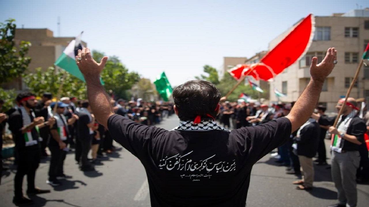 گوشه‌هایی از مراسم عزاداری عاشورای حسینی در دانشگاه صنعتی شریف + تصاویر
