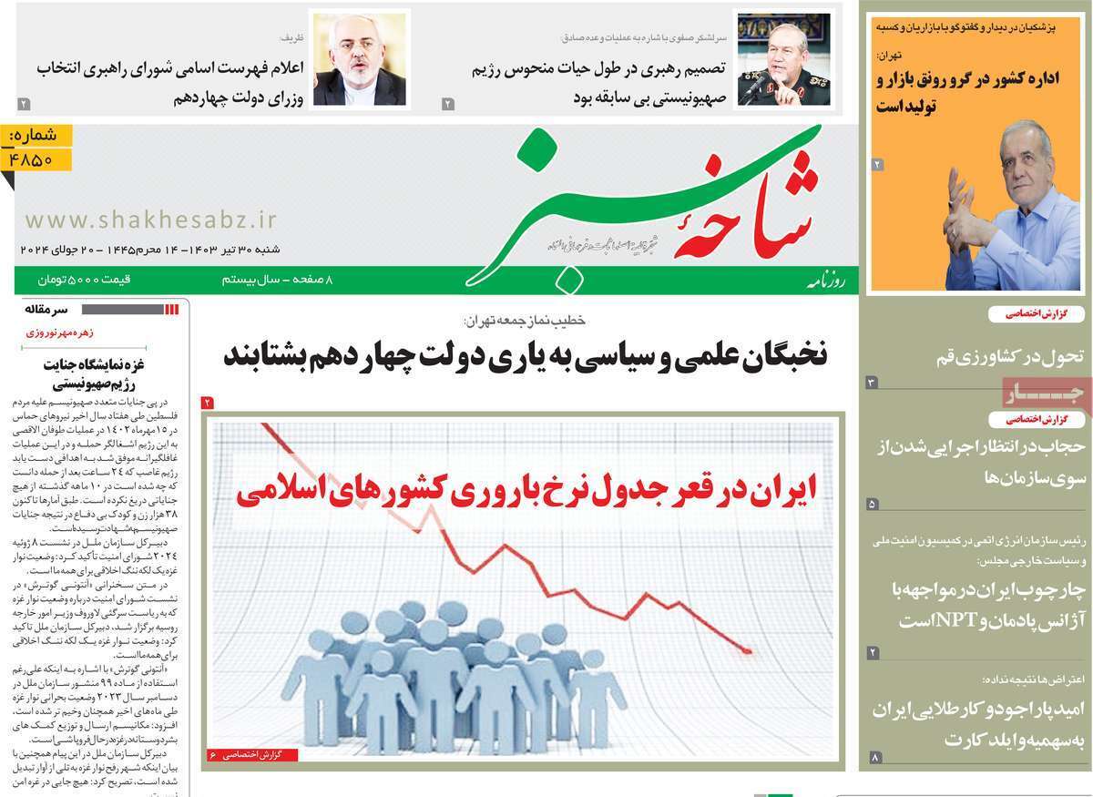 صفحه نخست روزنامه&zwnj;های قم شنبه ۳۰ تیر ماه ۱۴۰۳