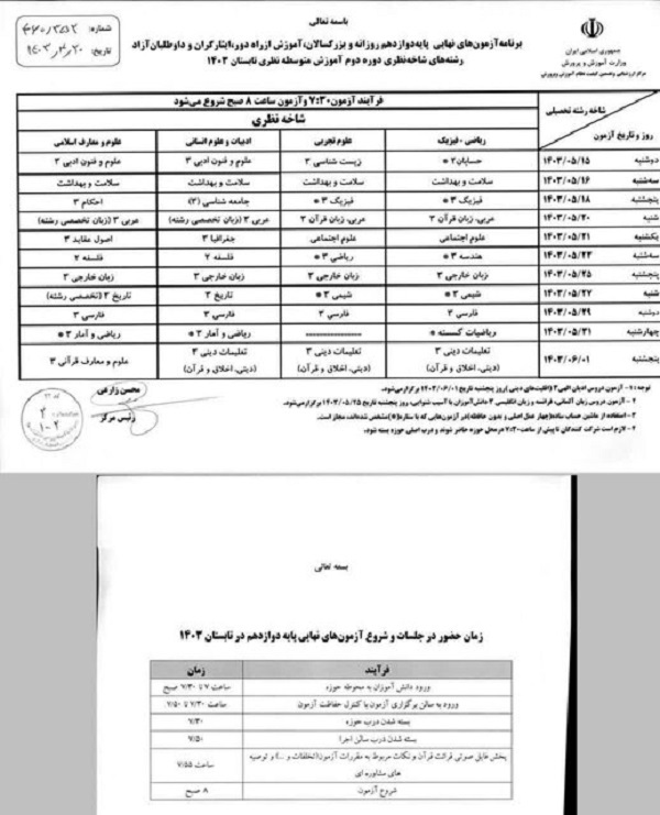 امتحانات جبرانی