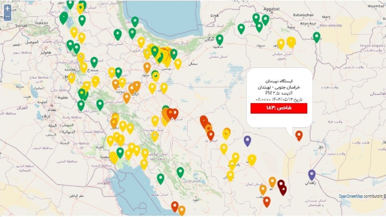 هوای نهبندان ناسالم است
