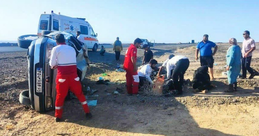 ۵مصدوم براثر واژگونی خودرو در محور دیهوک _ راور
