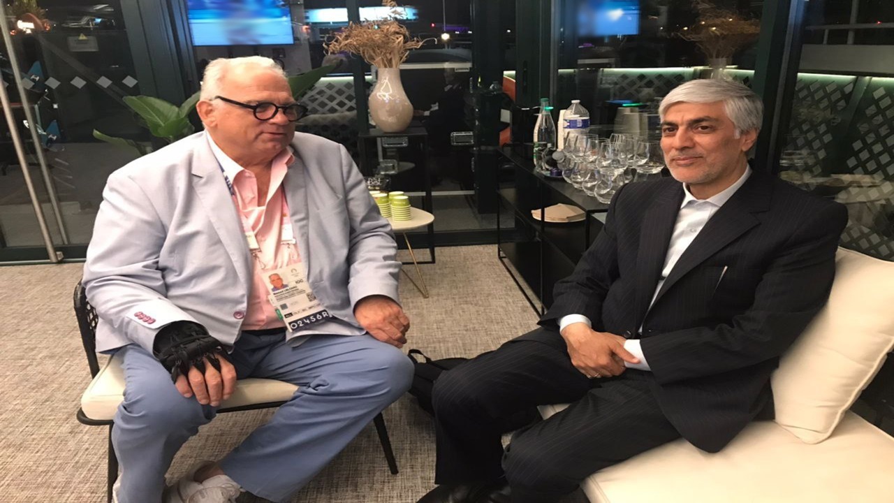 دیدار هاشمی با رئیس اتحادیه جهانی کشتی