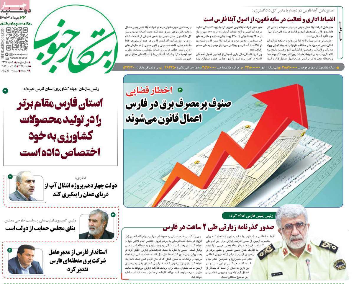 ابتکار جنوب - دوشنبه ۲۲ مرداد