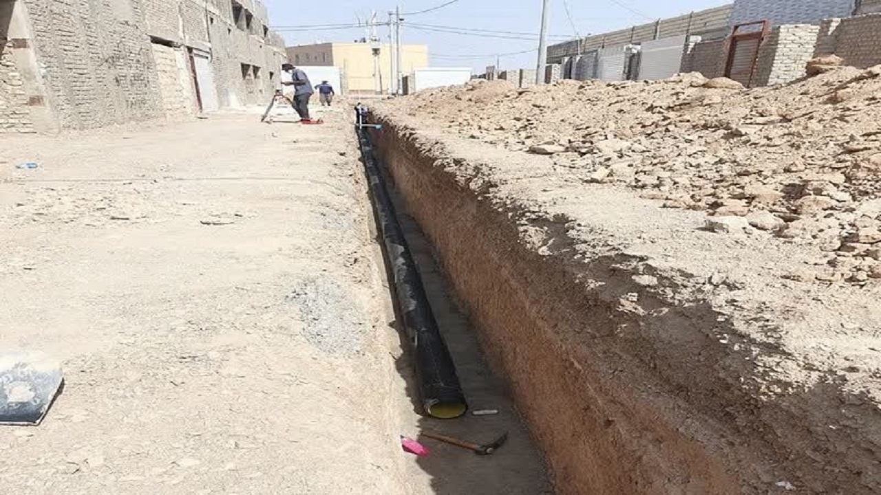 اجرای شبکه جمع آوری فاضلاب پروژه نهضت ملی مسکن شهرستان اردکان