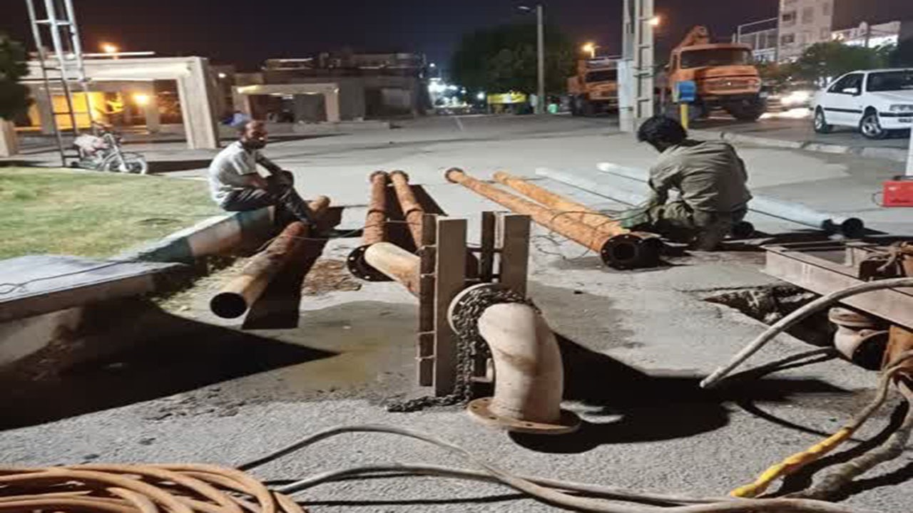 نوسازی تاسیسات چاه آبی بوستان رفیع در کازرون