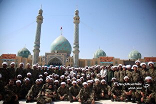 صبحگاه مشترک «عهد سربازی» در مسجد مقدس جمکران قم
