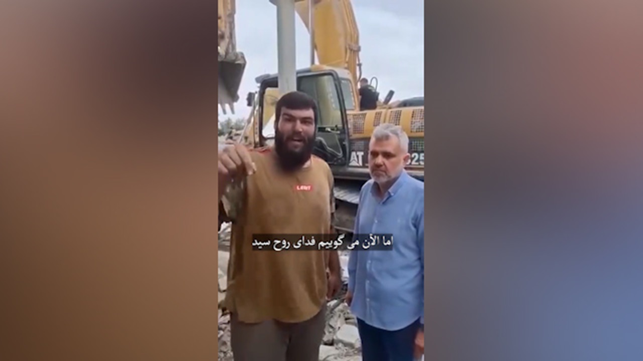 مرد لبنانی پس از شهادت خانواده‌اش به دست رژیم اسرائیل: فدای روح سید + فیلم