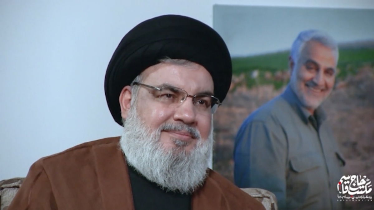 نقاشی شنی شهید سید حسن نصرالله + فیلم