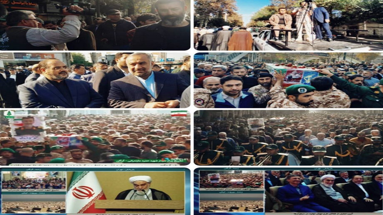 انعکاس تشییع پیکر سردار شهید مازندرانی از قاب صدا و سیمای گلستان و شبکه های سراسری