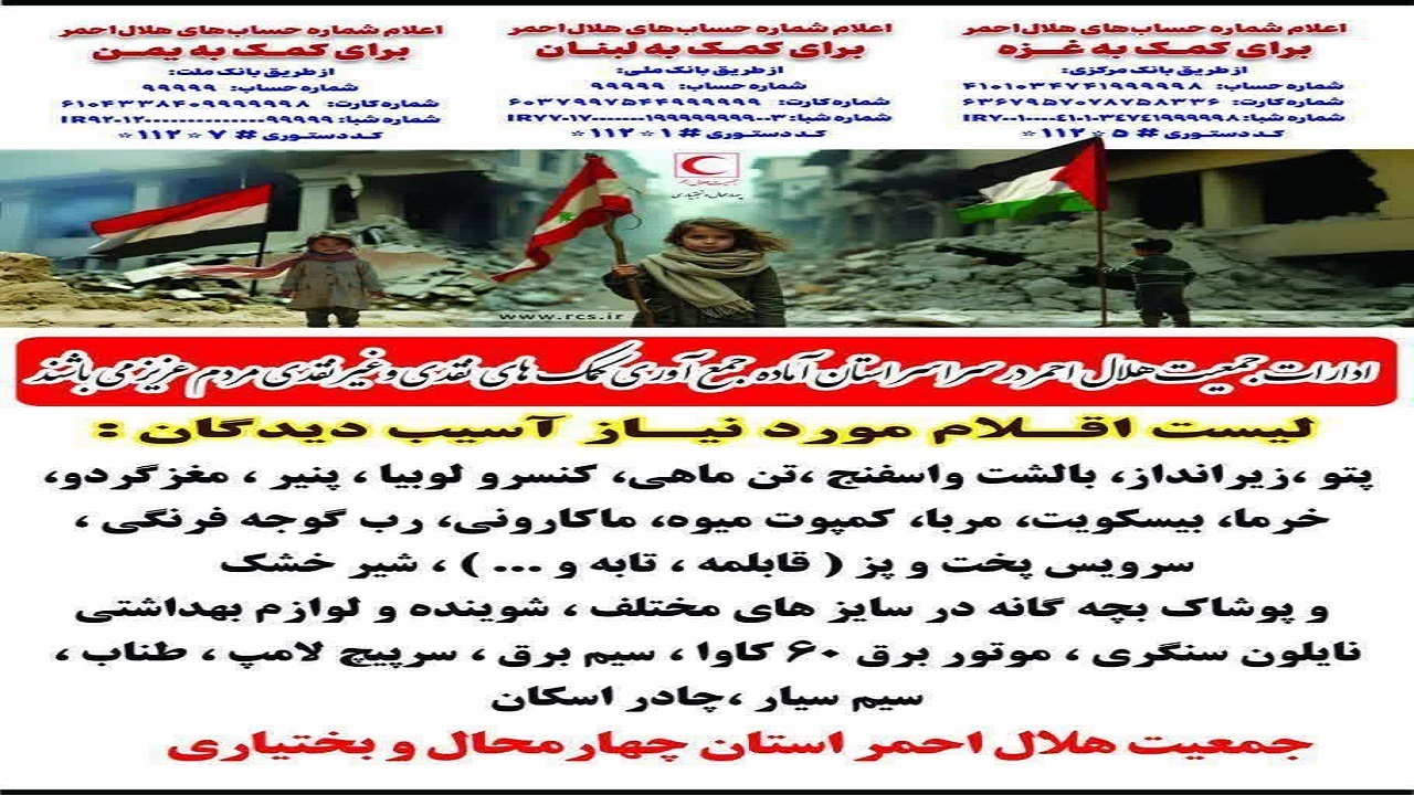 اهدای کمک‌های مردمی چهارمحال و بختیاری به جبهه مقاومت