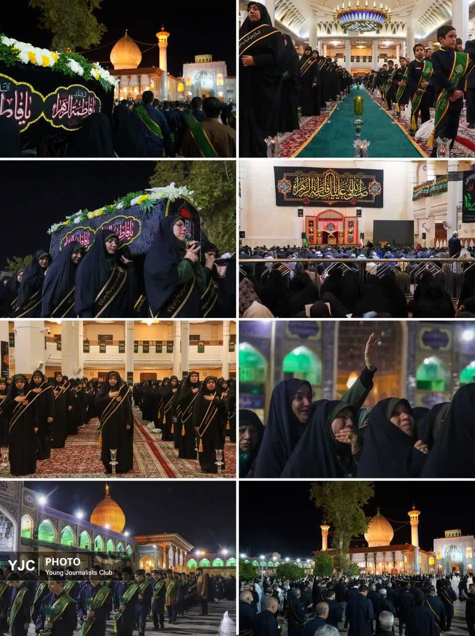 آیین لاله گردانی و عزاداری شام شهادت حضرت فاطمه زهرا + فیلم