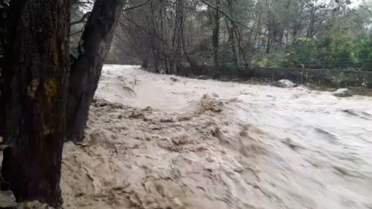 بارش ادامه دار برف و باران، آب رودخانه ها بالا آمد + فیلم