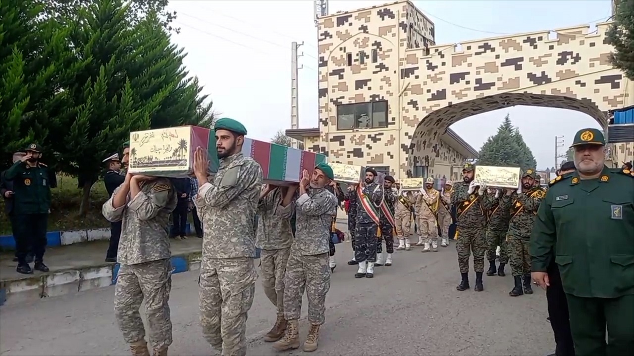 استقبال از پیکر ۷شهید گمنام دوران دفاع مقدس در مازندران + فیلم