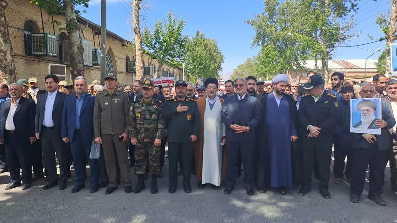 مراسم راهپیمایی در خوی در حمایت از مردم غزه