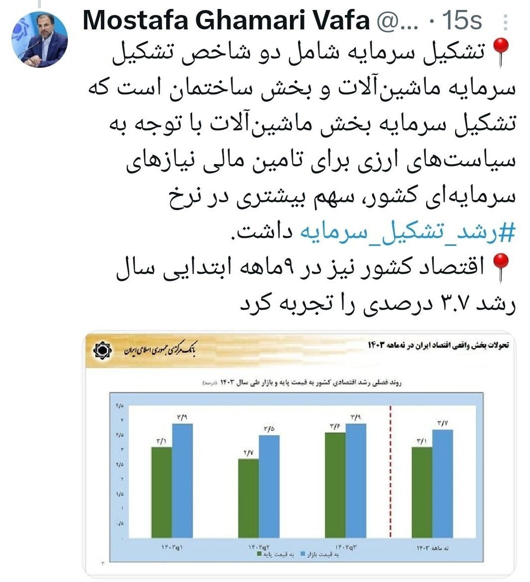 تشکیل سرمایه در ۹ ماهه ۱۴۰۳