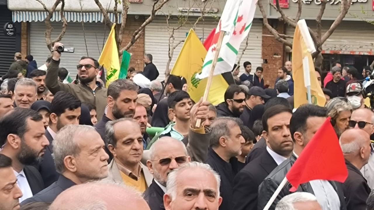 حضور رئیس‌جمهور در راهپیمایی روز قدس در تهران
