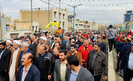 برگزاری راهپیمایی روز قدس در قزوین+ فیلم و تصاویر