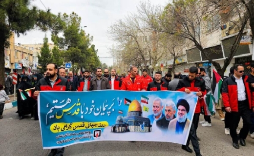 برگزاری راهپیمایی روز قدس در قزوین+ فیلم و تصاویر