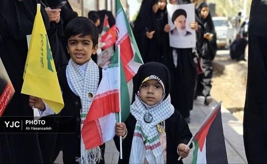 حماسه&zwnj;ای دیگر از مردم روزه دار شهرستان&zwnj;های استان یزد در راهپیمایی روز قدس+عکس