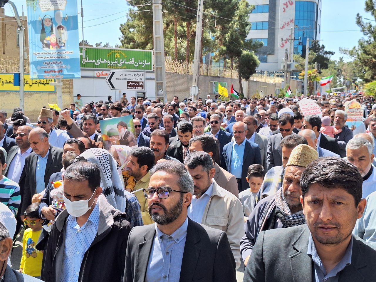 راهپیمایی روز قدس در سیستان و بلوچستان ؛ نمایشی از همبستگی شیعه و سنی برای فلسطین +فیلم و تصاویر