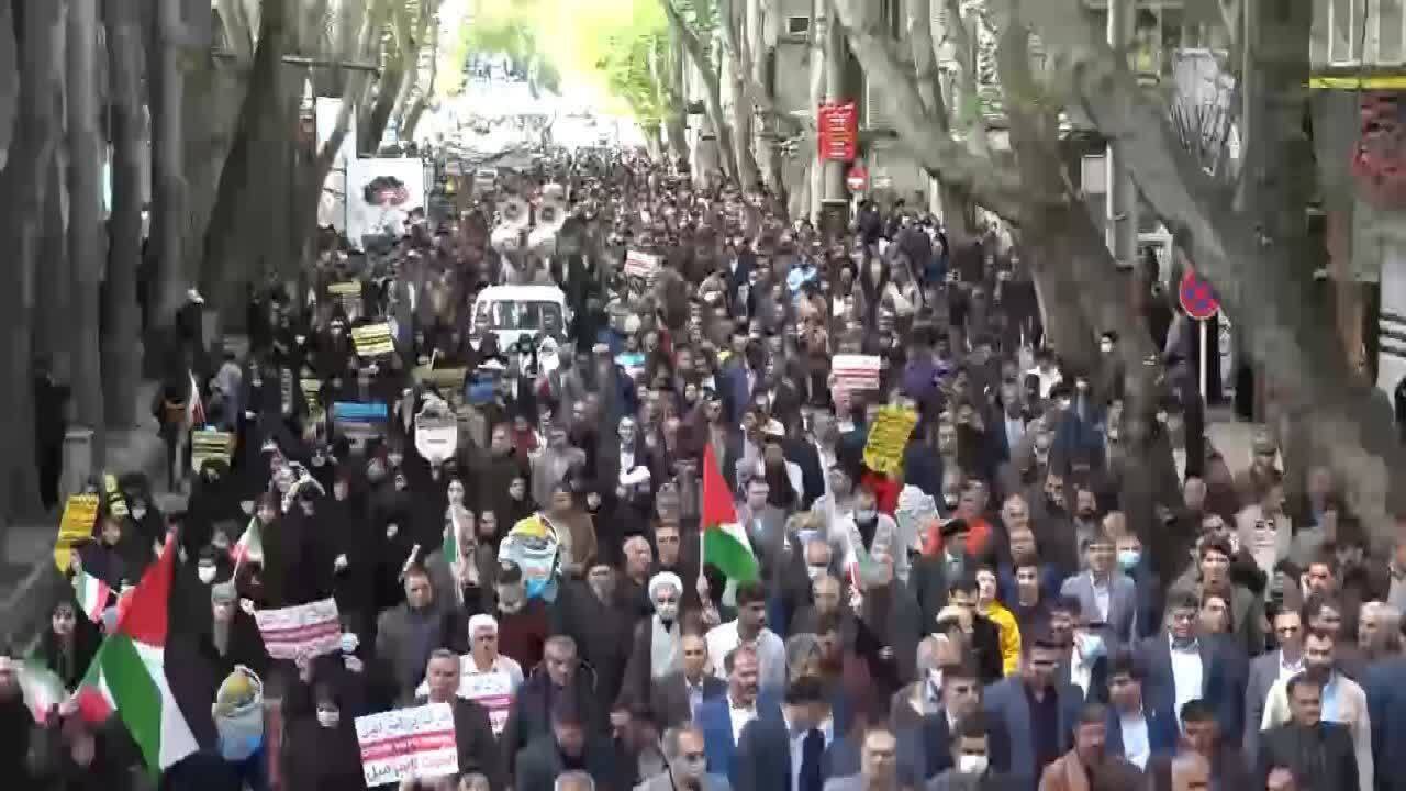 فریاد استکبارستیزی مردم خرم آباد در روز قدس