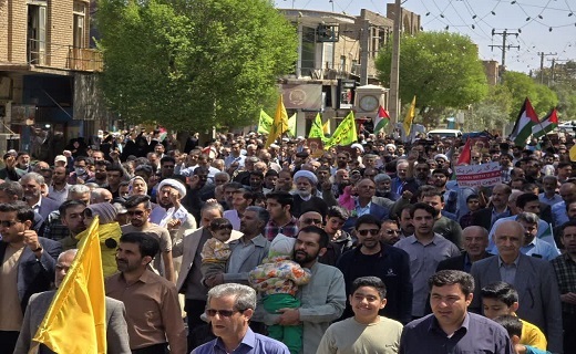 حماسه&zwnj;ای دیگر از مردم روزه دار شهرستان&zwnj;های استان یزد در راهپیمایی روز قدس+عکس و فیلم